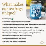 DelighTeas Organic Butterfly Pea Flower Bliss Tea | Eco-Conscious Pyramid Tea Bags | With Ginger, Lemongrass & Licorice | USDA Organic, Vegan