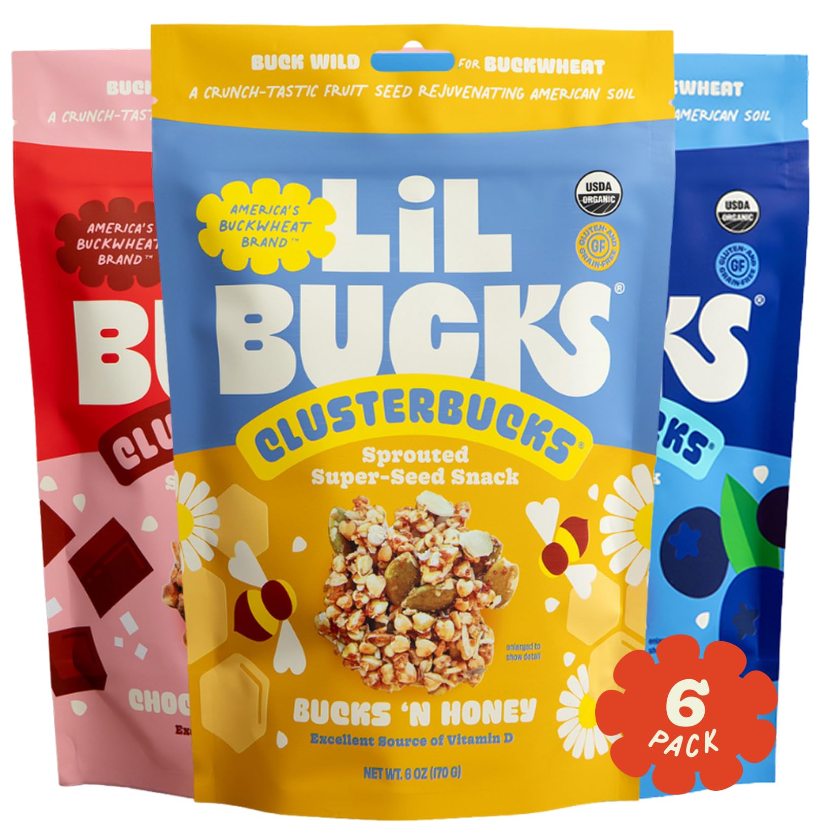 Clusterbucks Superfood Clusters - Grain-Free, Keto-Friendly Granola with Regeneratively Grown Sprouted Buckwheat- Gluten-Free, Low-Carb, Organic