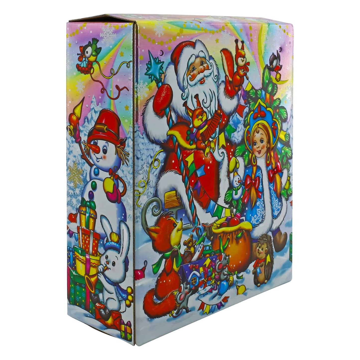 RUSA New Year's Candy Gift Russian Candy Mix Box - Assortment Chocolate Candy Mix - Variety of Russian Candy Cardboard Pack Box Little Squirrel