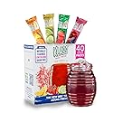 Klass Aguas Frescas, Powdered Drink Mix Variety Pack, 40 Singles Zero Sugar & Caffeine-Free Powder Packets, Water Drink Mix, Flavors: Cucumber