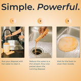SplaShh Foaming Garbage Disposal Cleaner and Deodorizer, 25 Instant Foaming Powder Packets, 12-Month Supply, Mild Citrus Scent, Kitchen Sink Disposer