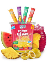 Klass Aguas Frescas, Powdered Drink Mix Variety Pack, 44 Singles Zero Sugar & Caffeine-Free Powder Packets, Water Drink Mix, Flavors: Mango