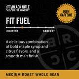 Black Rifle Coffee Company Fit Fuel, Medium Roast Whole Coffee Beans, 12 OZ Bag
