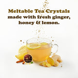 Pocas Honey Ginger Instant Tea Powder, Lemon Flavor 2-Pack, Ginger Extract & Real Honey, Caffeine-Free Tea, 20 Packets per Box