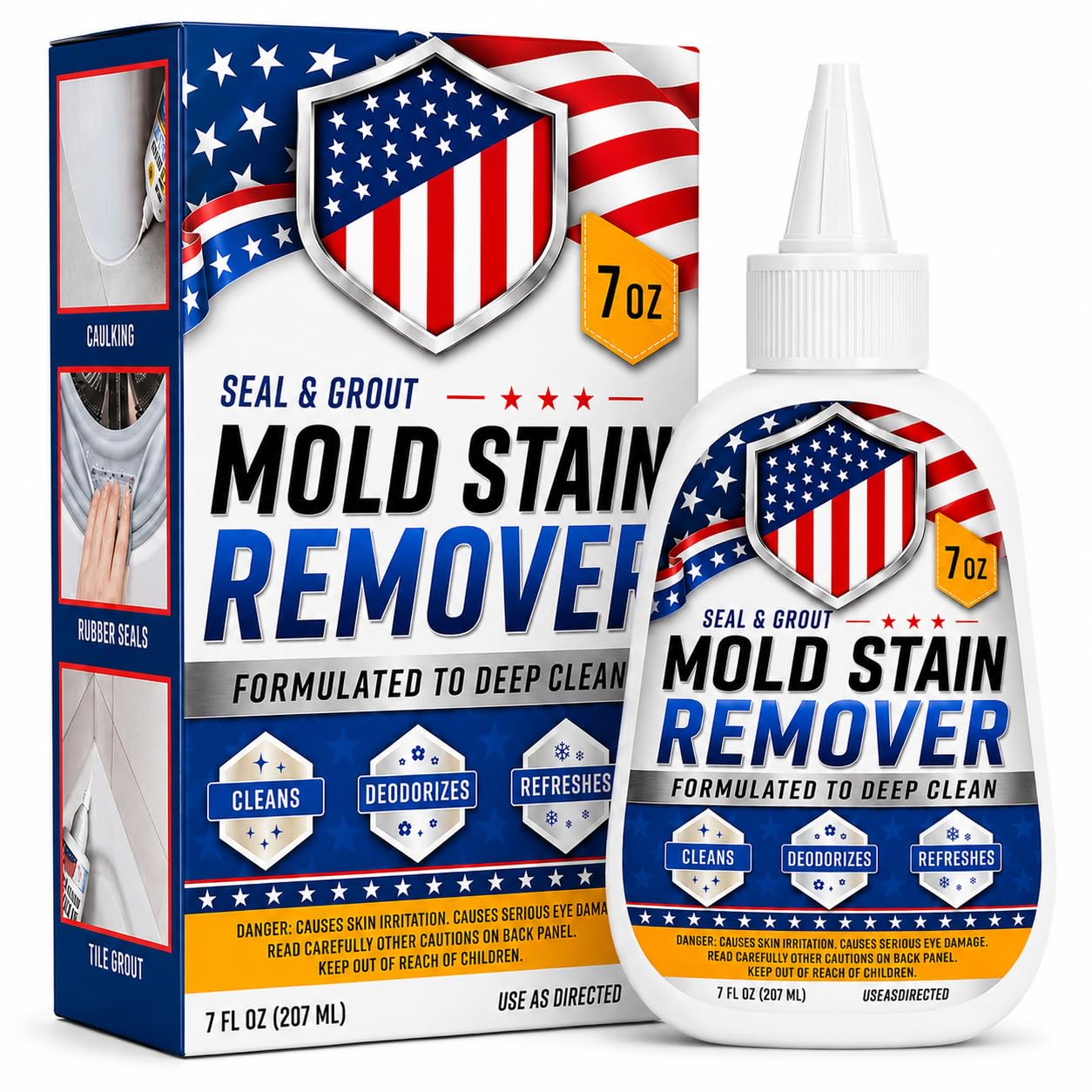 DUOYHIEL Mold Stain Cleaner Gel for Grout, Caulk & Shower Corners, Thick Bathroom Cleaning Gel for Tile Lines, Sink Edges, Silicone Sealant and Rubber