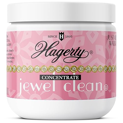 Hagerty Jewel Clean Concentrate, Jewelry Cleaner Solution with Brush and Dipping Basket for Diamonds, Gold, Platinum, and More, Kosher Certified