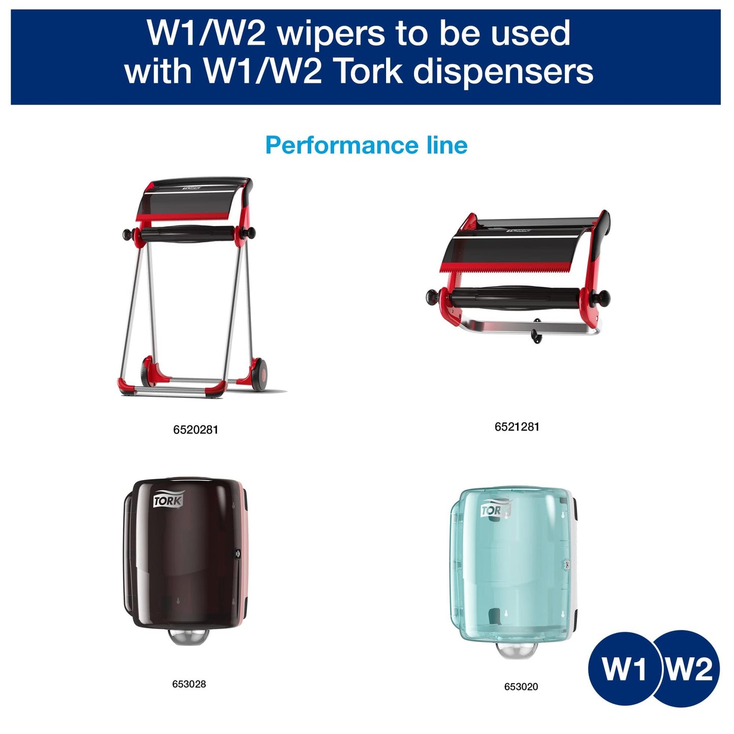 Tork Paper Wiper Centerfeed White W1/W2, Multipurpose, 2 x 800 Sheets,130211B
