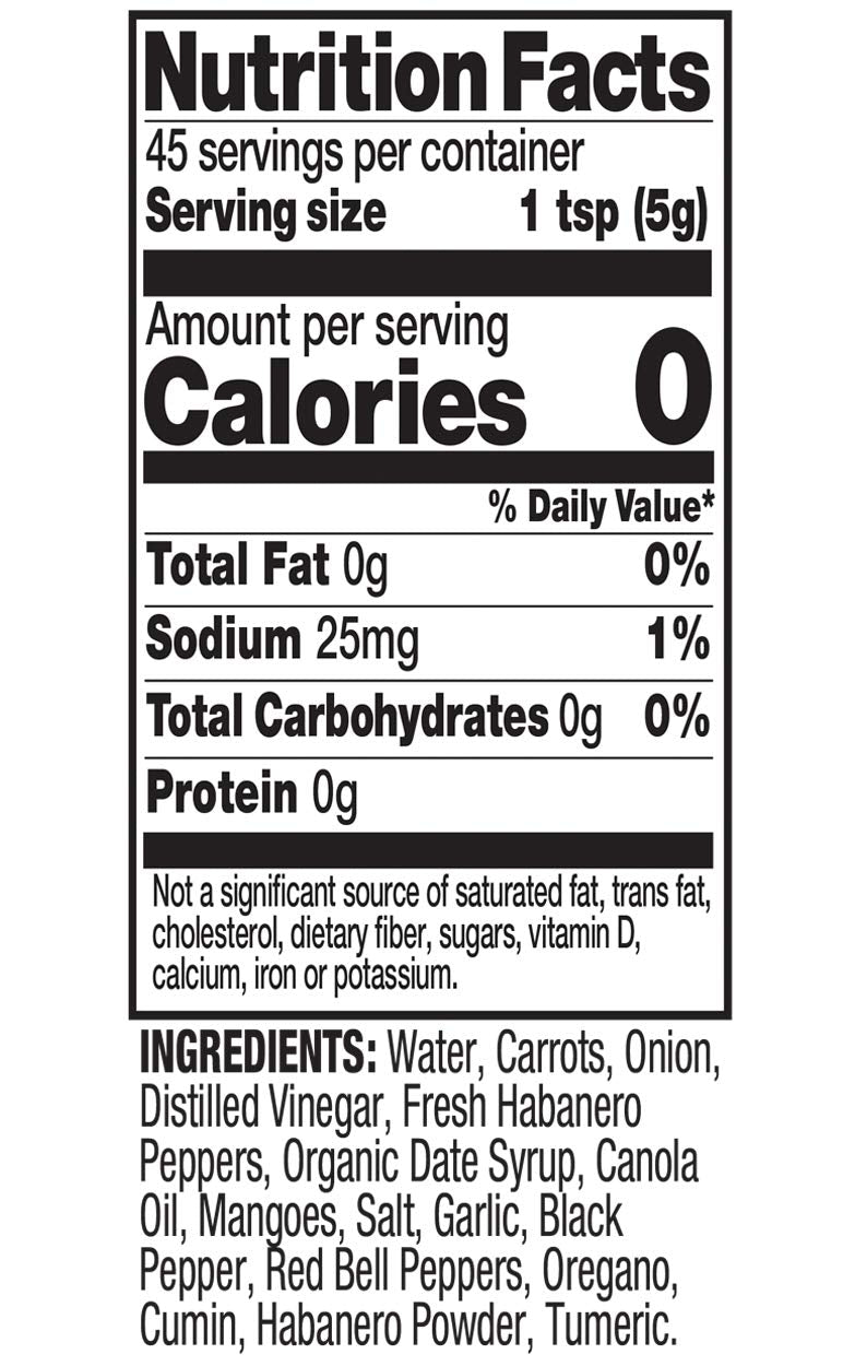Tia Lupita Habanero Hot Sauce - 8oz Bottle - Made with Habanero Peppers, Flavorful Heat, Medium Spice, Sweet, All Natural, Non GMO, Gluten Free, Low