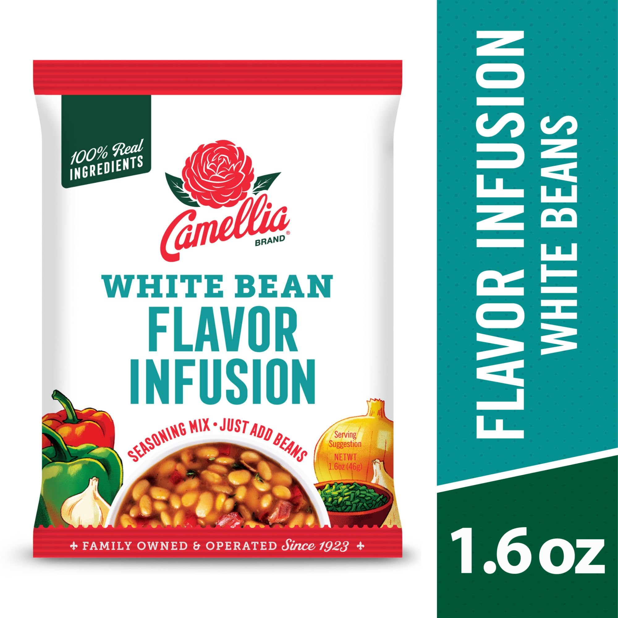 Camellia White Bean Flavor Infusion Seasoning - Authentic Cajun & Creole Spice Blend for White Beans and Rice, Gumbo, Chili, and Southern Cooking
