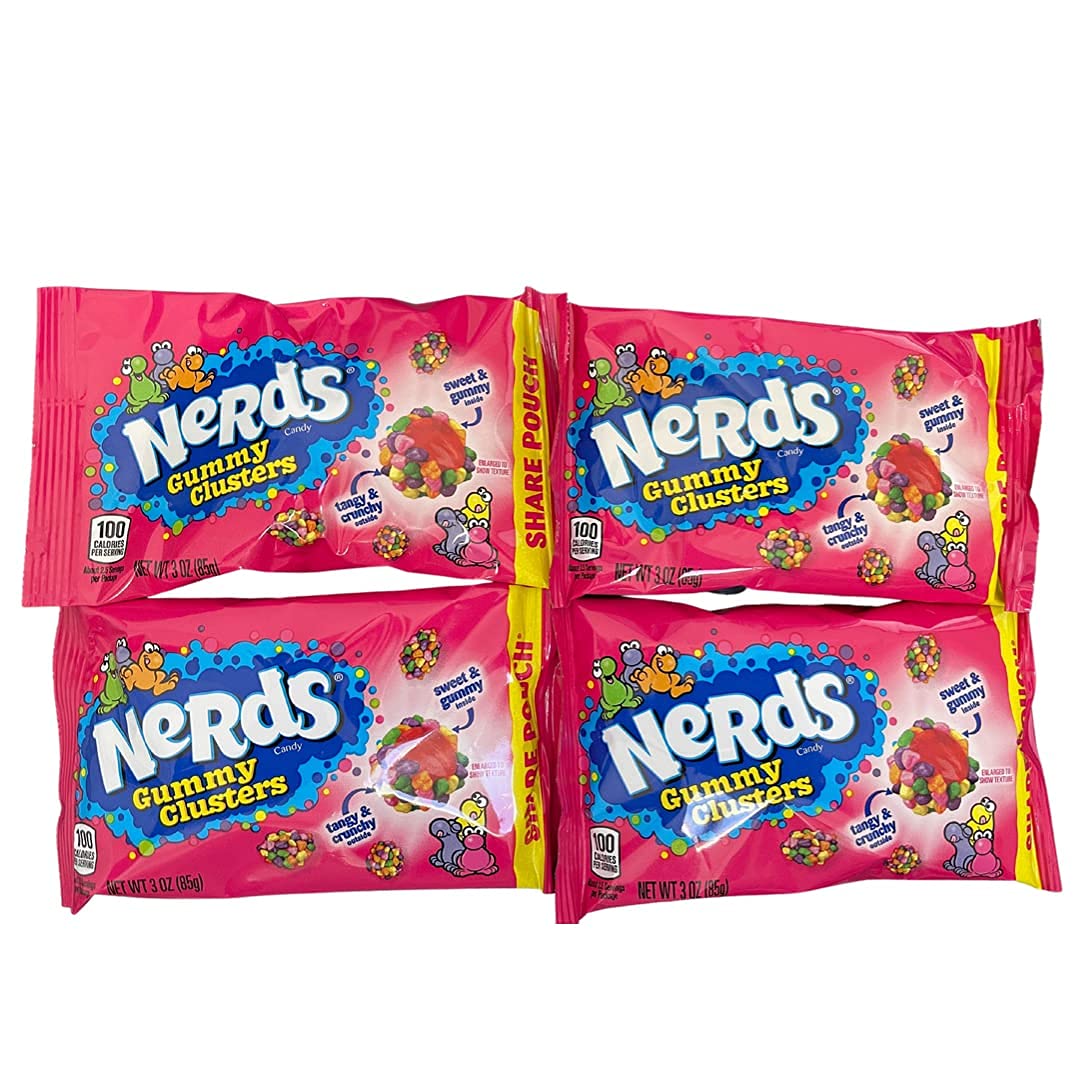 Nerds Candy Gummy Clusters Share Pouch 3 oz Chewy Candy - PACK OF 10