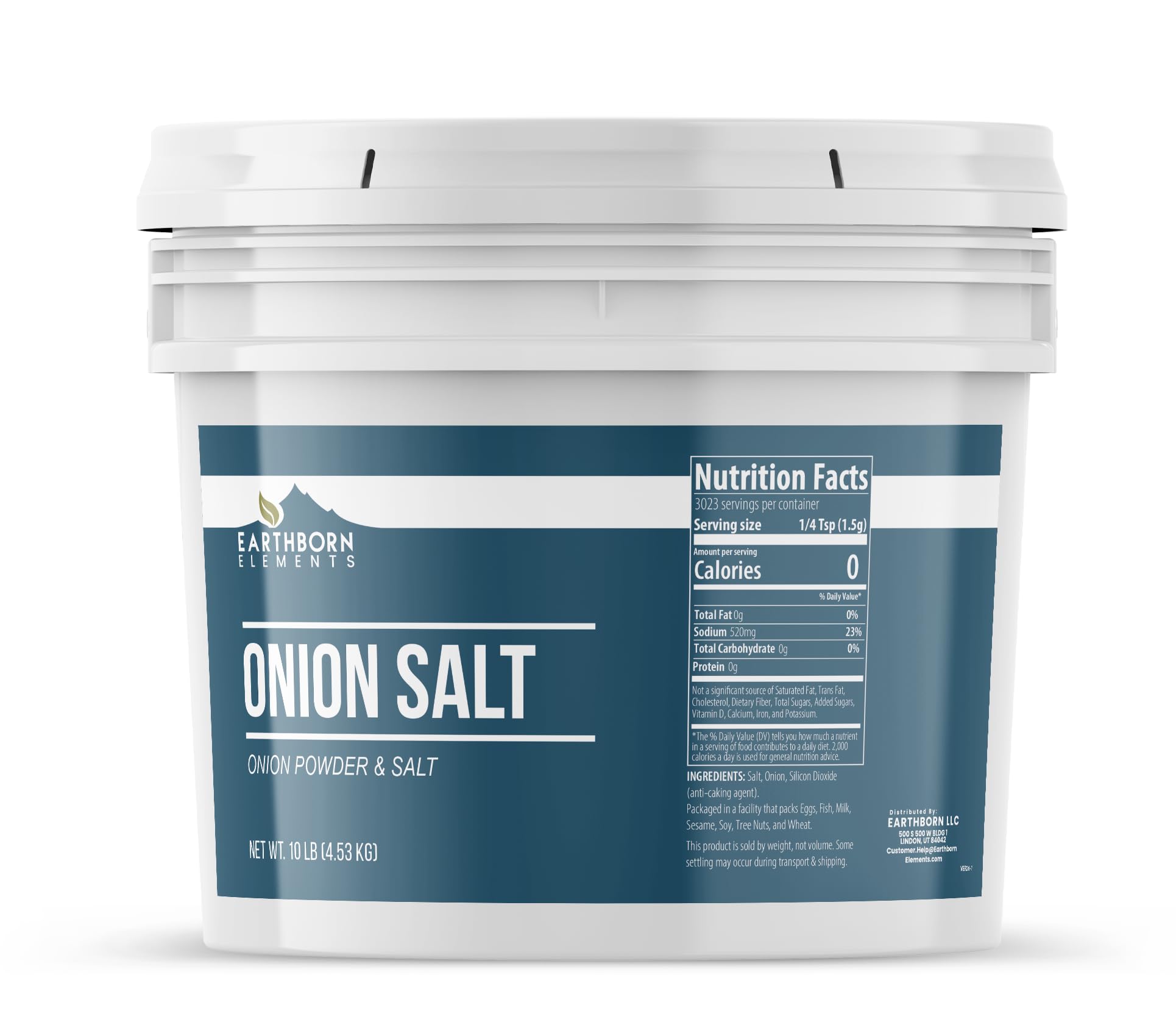 Earthborn Elements Onion Salt 1 Gallon Bucket, Kitchen Staple, Versatile Spice