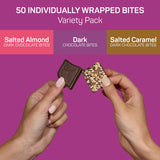 AWAKE - Caffeinated Chocolate Bites - USA Variety Pack (3 Flavors) 50 Bites - Dark, Salted Caramel, & Salted Almond - 50mg Caffeine - Coffee