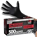 Venom Steel Nitrile Gloves, Rip Resistant Disposable Latex Free Black Gloves, 2 Layer Gloves, 6 mil Thick, X-Large (Pack of 500)