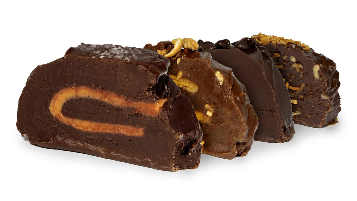 Frankenmuth Fudge Kitchen, Dark & Caramel Box, 2 Pounds of Handcrafted Fudge
