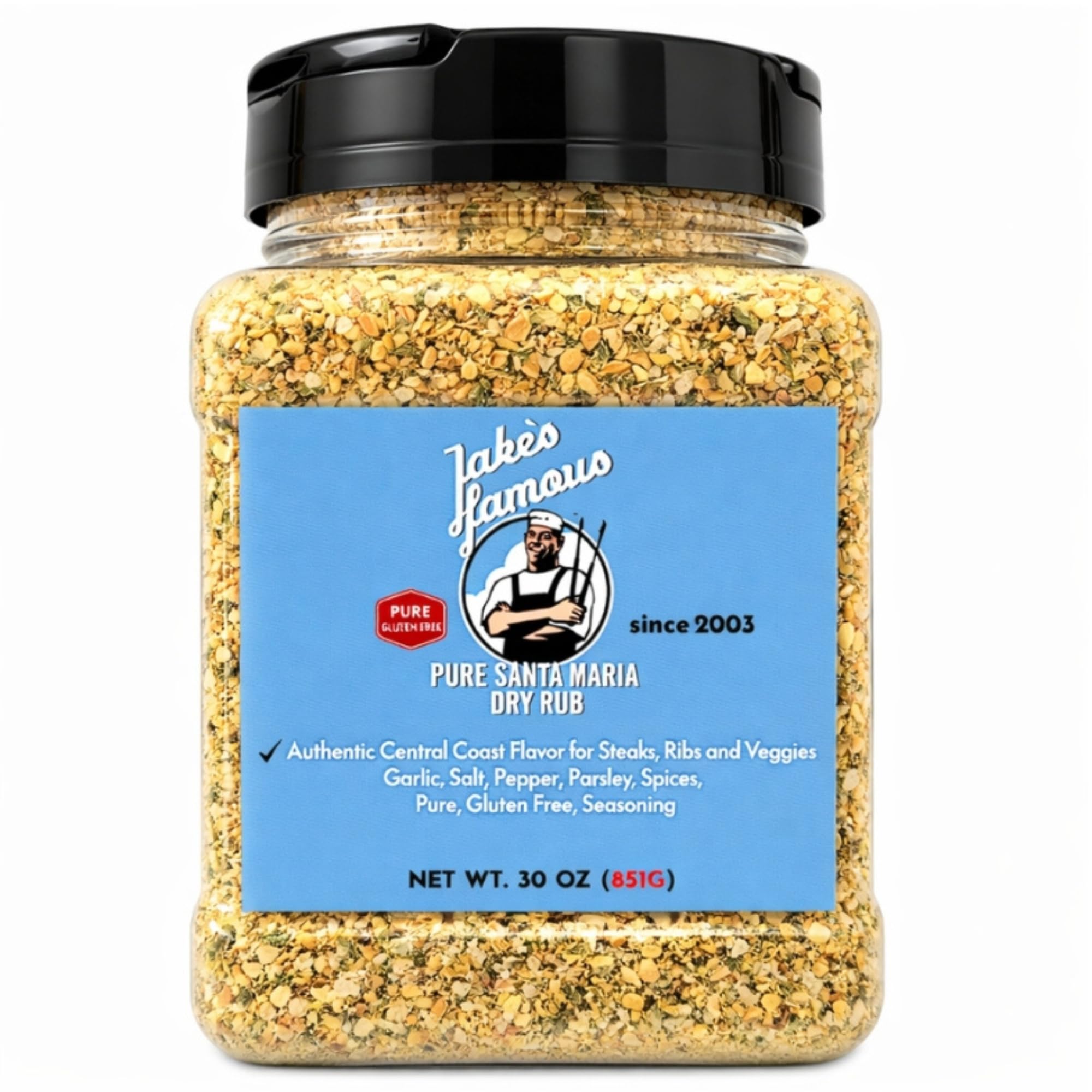 Jake's Famous Santa Maria Seasoning 30 Oz Tri Tip, Pork, Chicken, BBQ Rub, Grill Seasoning, Chicken Dry Rub, Sugar Free, Gluten Free, Traditional