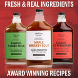 Cocktail Crate Whiskey Lover's 3 Pack Drink Mixers | Award-Winning Craft Cocktail Mixers - Premium Cocktail Syrup Handcrafted with Aromatic Bitters