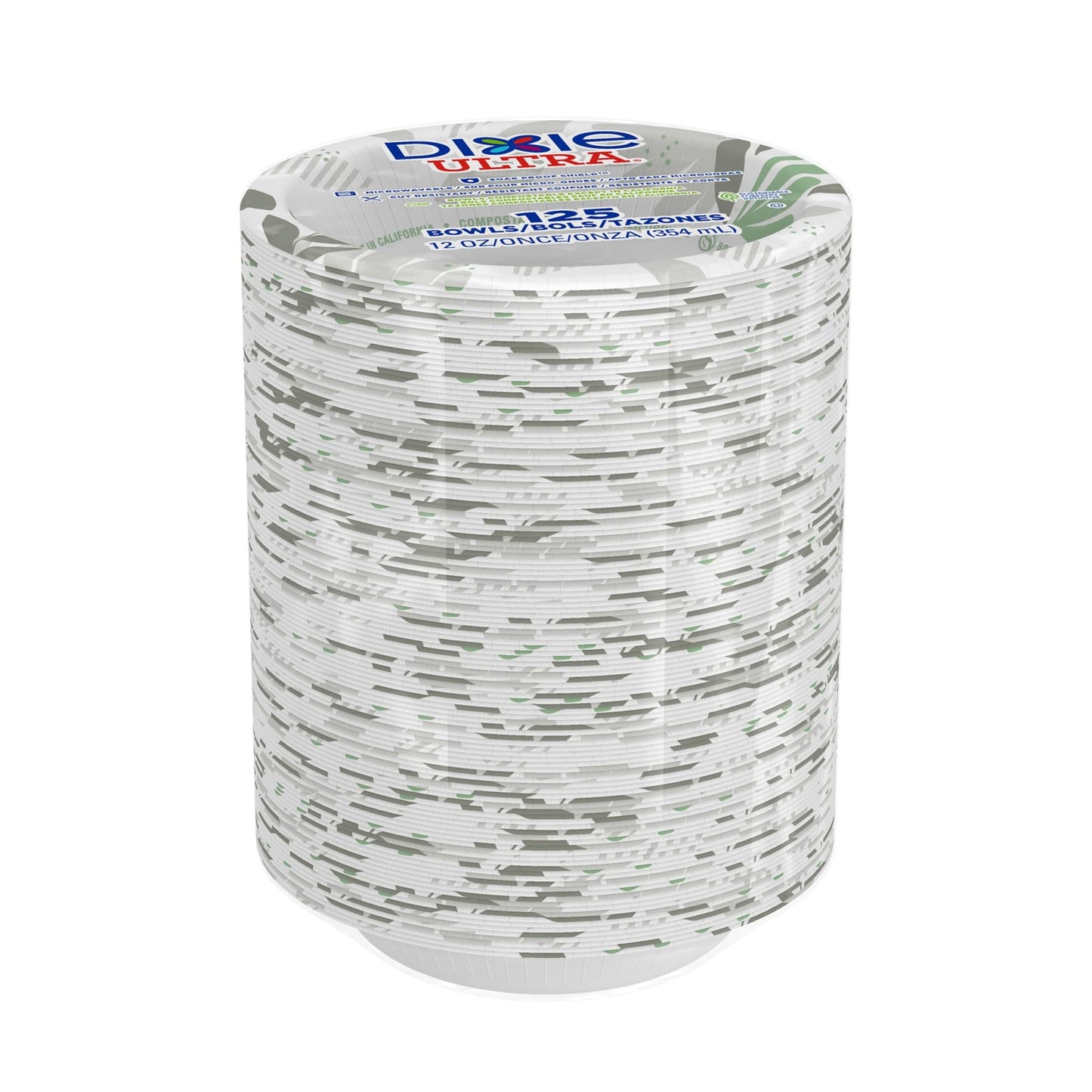 Dixie Ultra SXB12WSPK Bowls, Heavy Weight, 12oz., 125/PK, Pathways/White