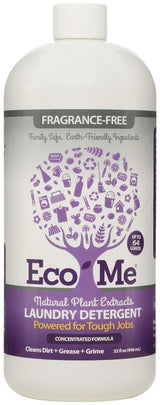 Eco-me Plant Based Concentrated Laundry Detergent, Fragrance-Free, Clear, Unscented, 32 Fl.Oz