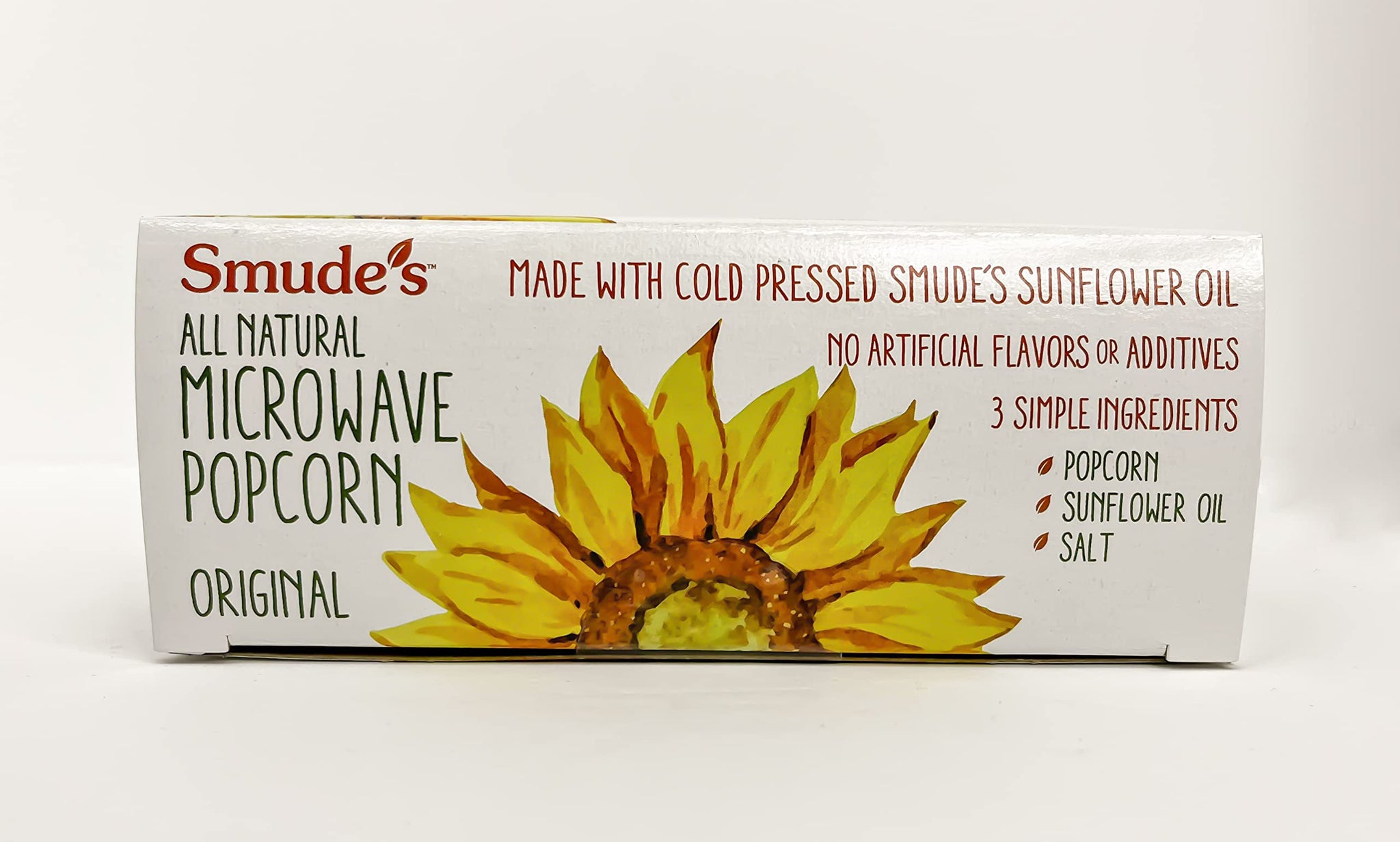Smude's Brand All Natural Microwave Popcorn - Original | 3 Simple Ingredients - Popcorn, Smude’s Sunflower Oil, & Salt | Healthy Snack, Heart Healthy