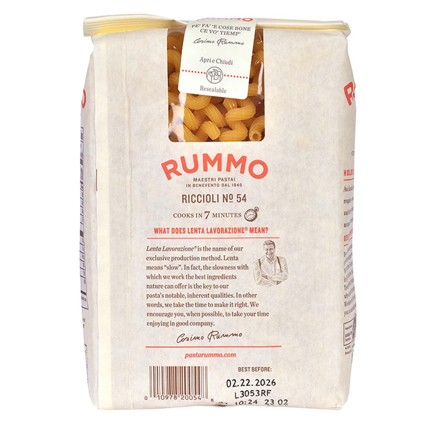 Rummo Pasta N.54 - Corkscrew Noodles, Durum Wheat Spiral Pasta, Imported from Italy - 16 Ounce (Pack of 3)