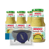 Herdez - Lavinia Essentials Bundle: 4-Pack of Salsa Guacamole Medium 16oz Glass Bottle + 1 Utility Prop.