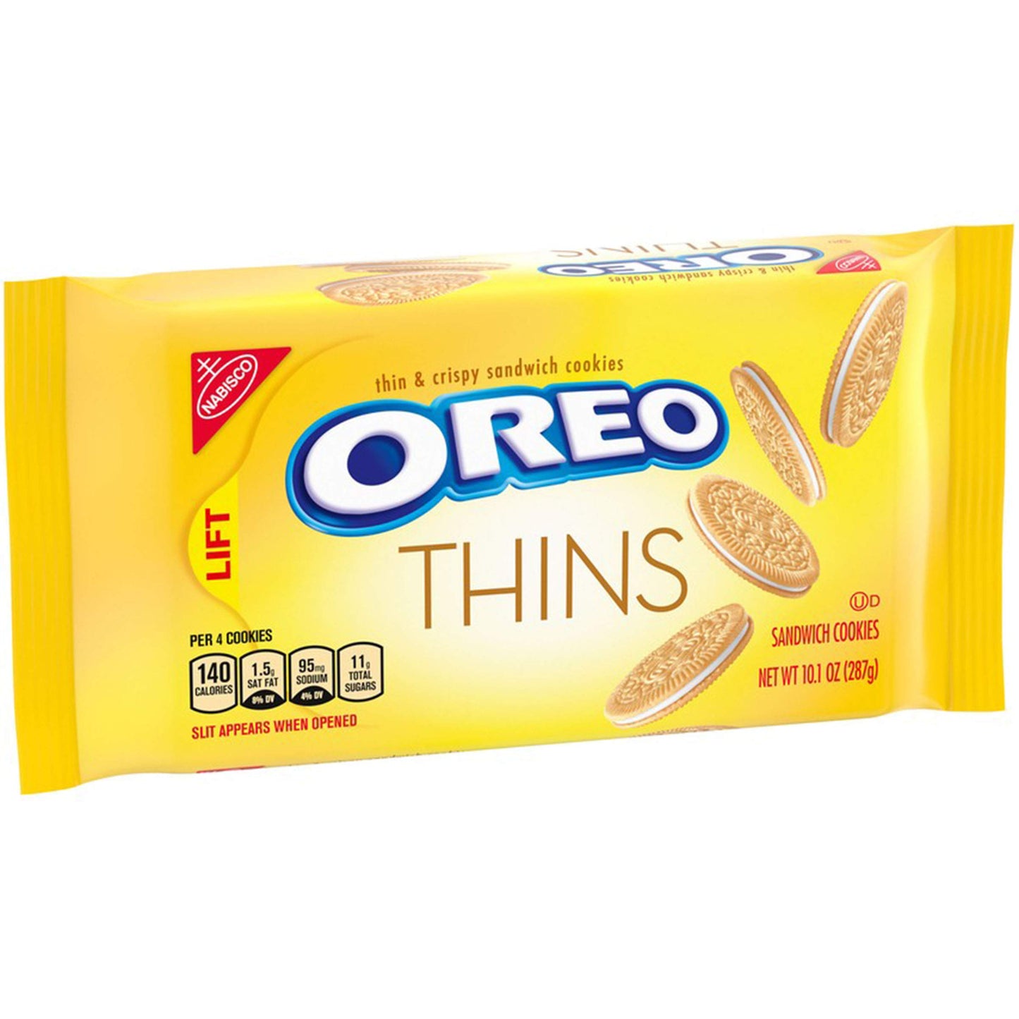 OREO Thins Golden Sandwich Cookies, Bulk Cookies, 12 - 10.1 oz Packs