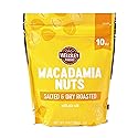 Wellsley Farms Salted & Dry Roasted Macadamia Nuts (1 Bag), Lightly Seasoned with Sea Salt, 10 oz Resealable Bag - Kosher, Keto-Friendly.