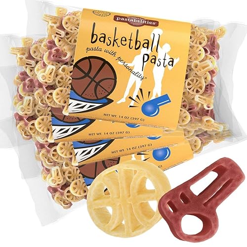 Pastabilities Fun Shaped Pasta for Kids - Basketball - Basketball and Whistle Sport Theme, Non-GMO Natural Wheat and Vegetable Pasta, All-Natural
