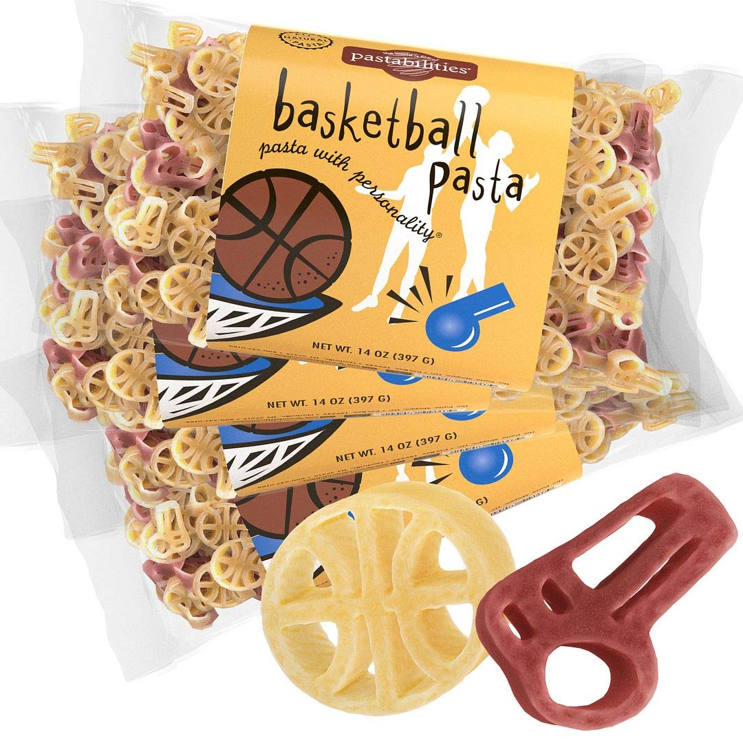 Pastabilities Fun Shaped Pasta for Kids - Basketball - Basketball and Whistle Sport Theme, Non-GMO Natural Wheat and Vegetable Pasta, All-Natural