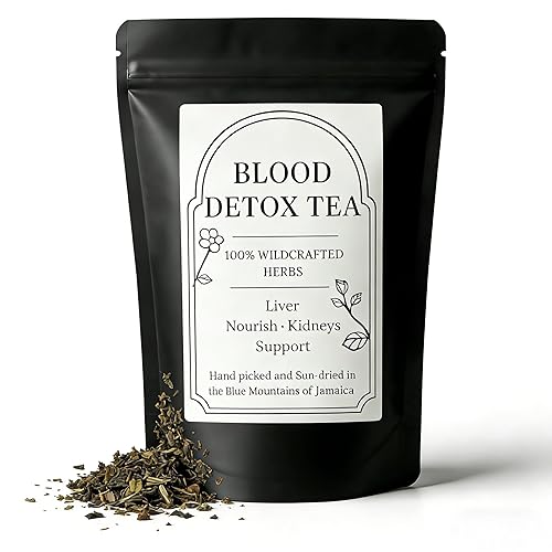 Blood Detox Tea Jamaica, Blood Detox Tea From Jamaica, Rich in Cinnamon, Flower Flagweed, Burdock Root and Wild Cinnamon Leaves, 100% Natural Wild