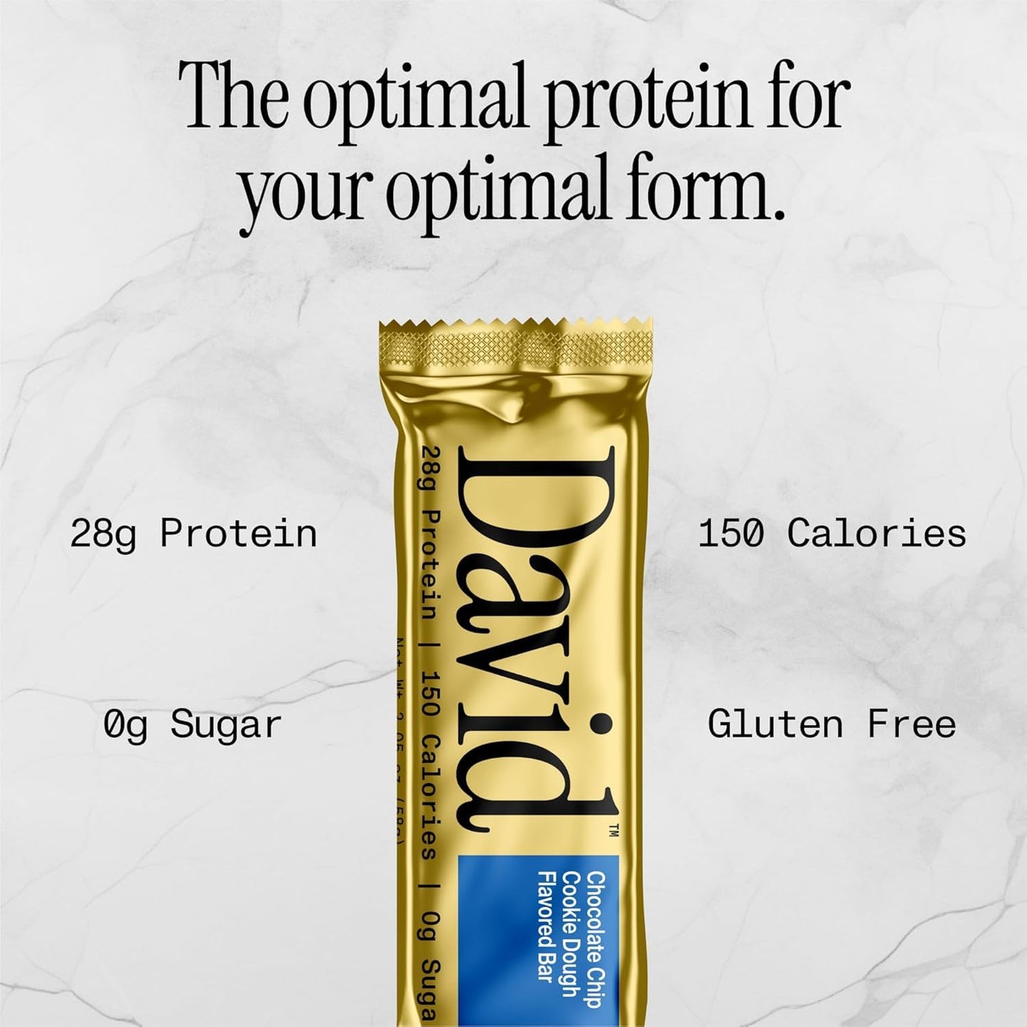 David Protein Bar, David Favorites, 60 Protein Bars | 28g of Protein | 150 Calories | 0g of Sugar - High Protein, Low Carb, Gluten Free Protein Bar