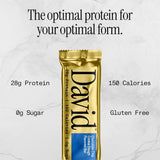 David Protein Bar, David Favorites, 60 Protein Bars | 28g of Protein | 150 Calories | 0g of Sugar - High Protein, Low Carb, Gluten Free Protein Bar