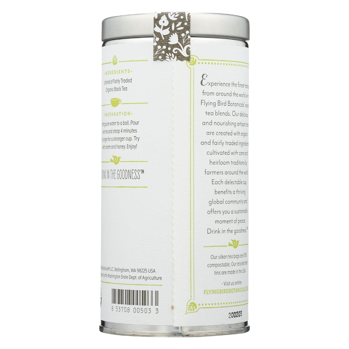 FLYING BIRD BOTANICALS Organic Irish Breakfast Tea, 15 CT