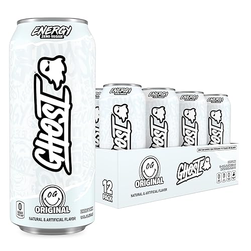 GHOST Energy Drink - 12-Pack, Original, 16oz - Energy & Focus & No Artificial Colors - 200mg of Natural Caffeine, L-Carnitine & Taurine - Gluten-Free