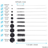 Set of 15 Cleaning Brushes and 10 Cleaning Needles - for Small Openings/Tubes/Pipes - for Example: Spray Paint Gun, Car/Motorcycle/Scooter Carburetor