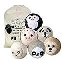 KALWEL 6 PCS Animal Wool Dryer Balls - Reusable Fabric Softener Dispenser Balls, Natural Downy Felt Drying Balls for Laundry (Cute Animal Shapes)