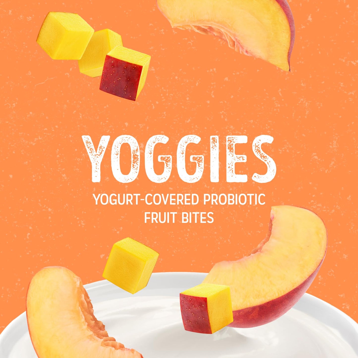 Nature's Garden Probiotic Mango Peach Yoggies, 25.3oz (36 x 0.7oz) - Yogurt Covered Fruit Snack, High Fiber, Real Fruit Pieces, Fruit Snack Packs