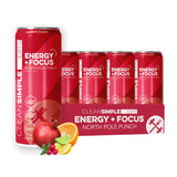 Clean Simple Eats Energy + Focus Drink, Energy Drink With 100 Mg Organic Caffeine, L Theanine, B Vitamins & Prebiotic Fiber, Naturally Sweetened, Zero