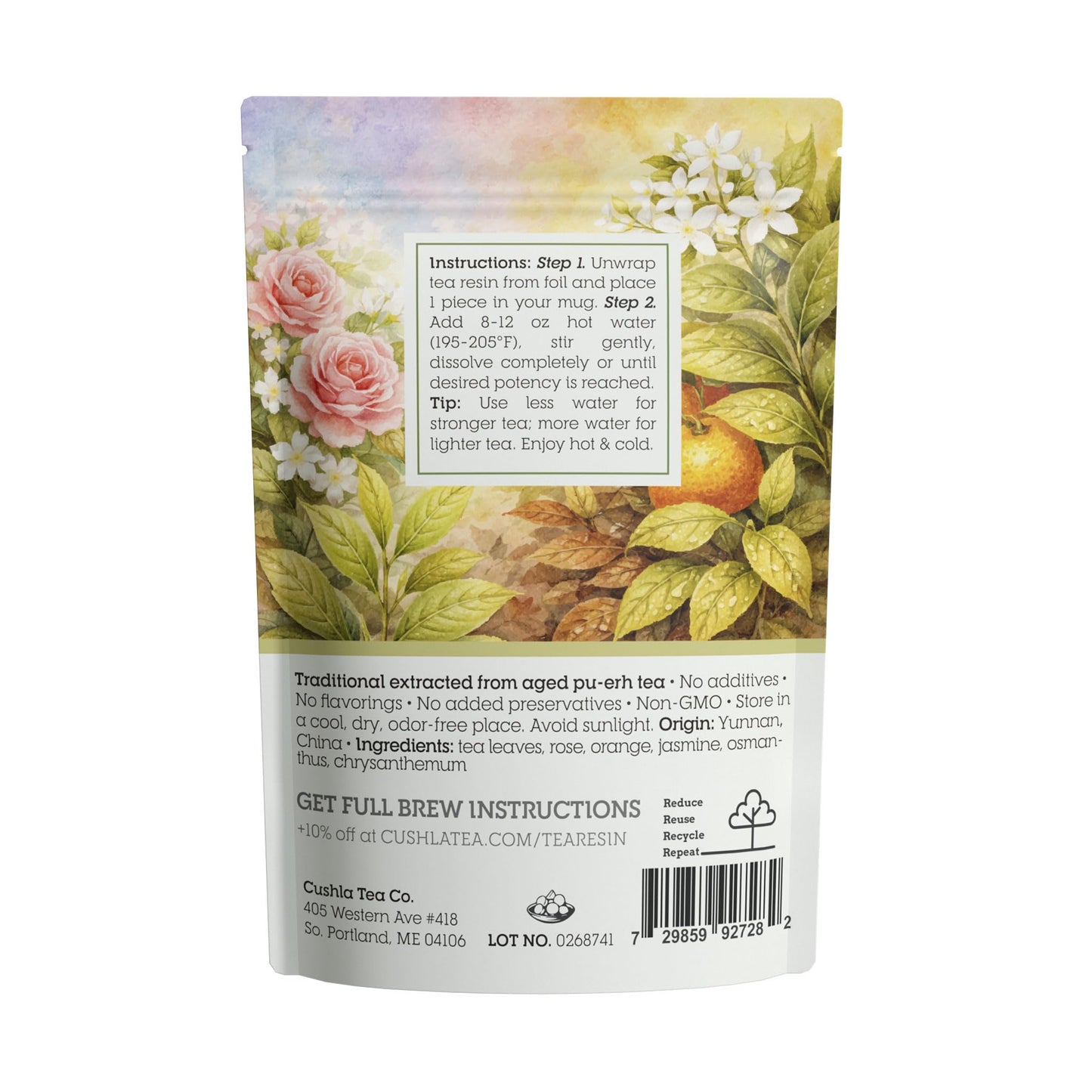 Pu-erh Tea Resin Variety Pack - Ripe Shu & Raw Sheng Puer from Yunnan | Instant Pu'er Tea | 30 Individually Wrapped Pieces