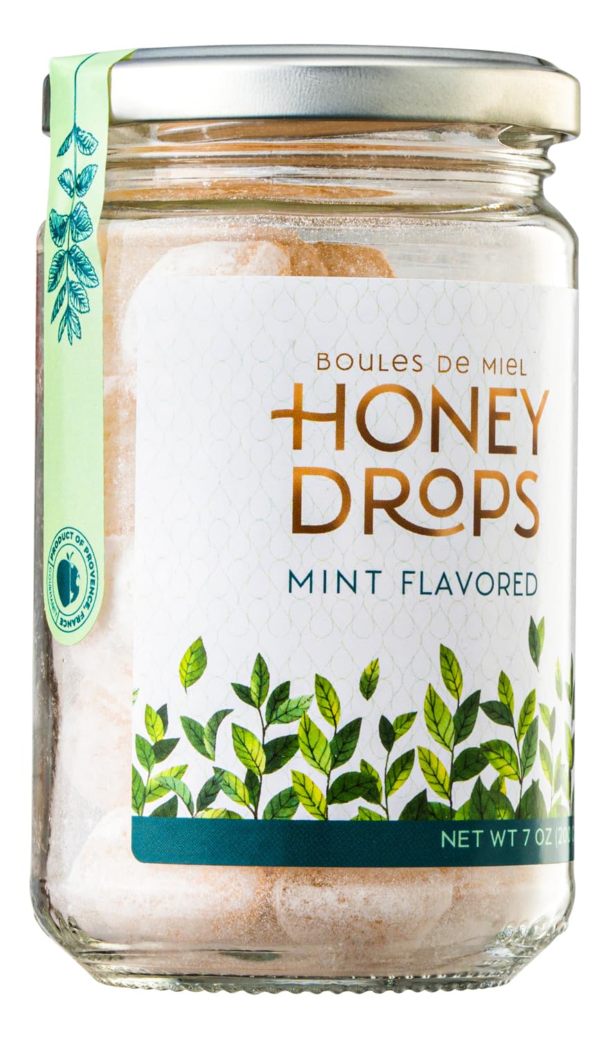 Gourmanity Honey Drops Mint Candy, Cooling Mint Flavored Liquid Honey, Soothes your Palate, Ideal Hostess or Holiday Gift, Made in Provence, France