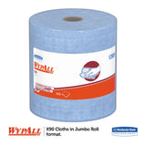 X90 Cloths, Jumbo Roll, 11 1/10 x 13 2/5, Denim Blue, 450/Roll, 1 Roll/Carton