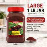 Tazah Sumac Spice 1 lb, Ground Sumac Seasoning from Jordan, Tangy Middle Eastern Spice for Mediterranean Cooking, Marinades, Kabobs, Salads and Hummus