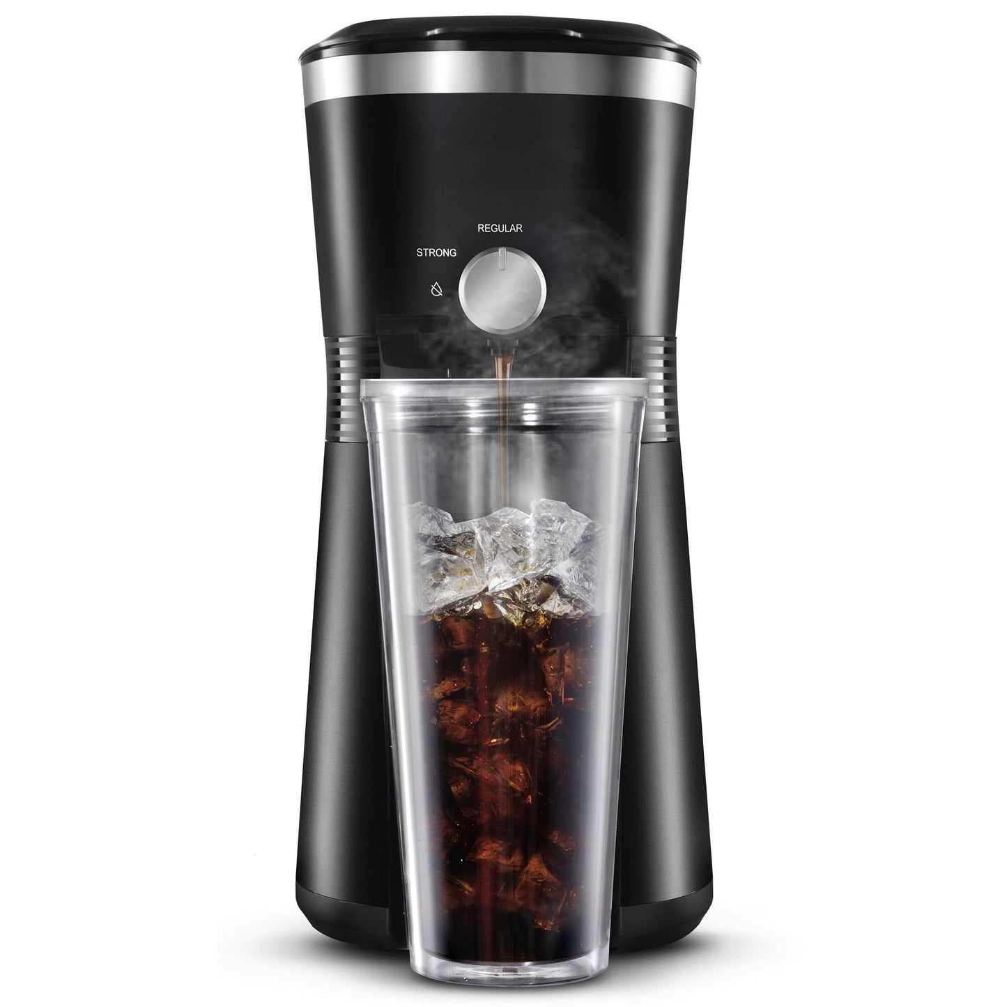 MaiyO Iced Coffee Maker with 25 fl oz. Reusable Tumbler, Black