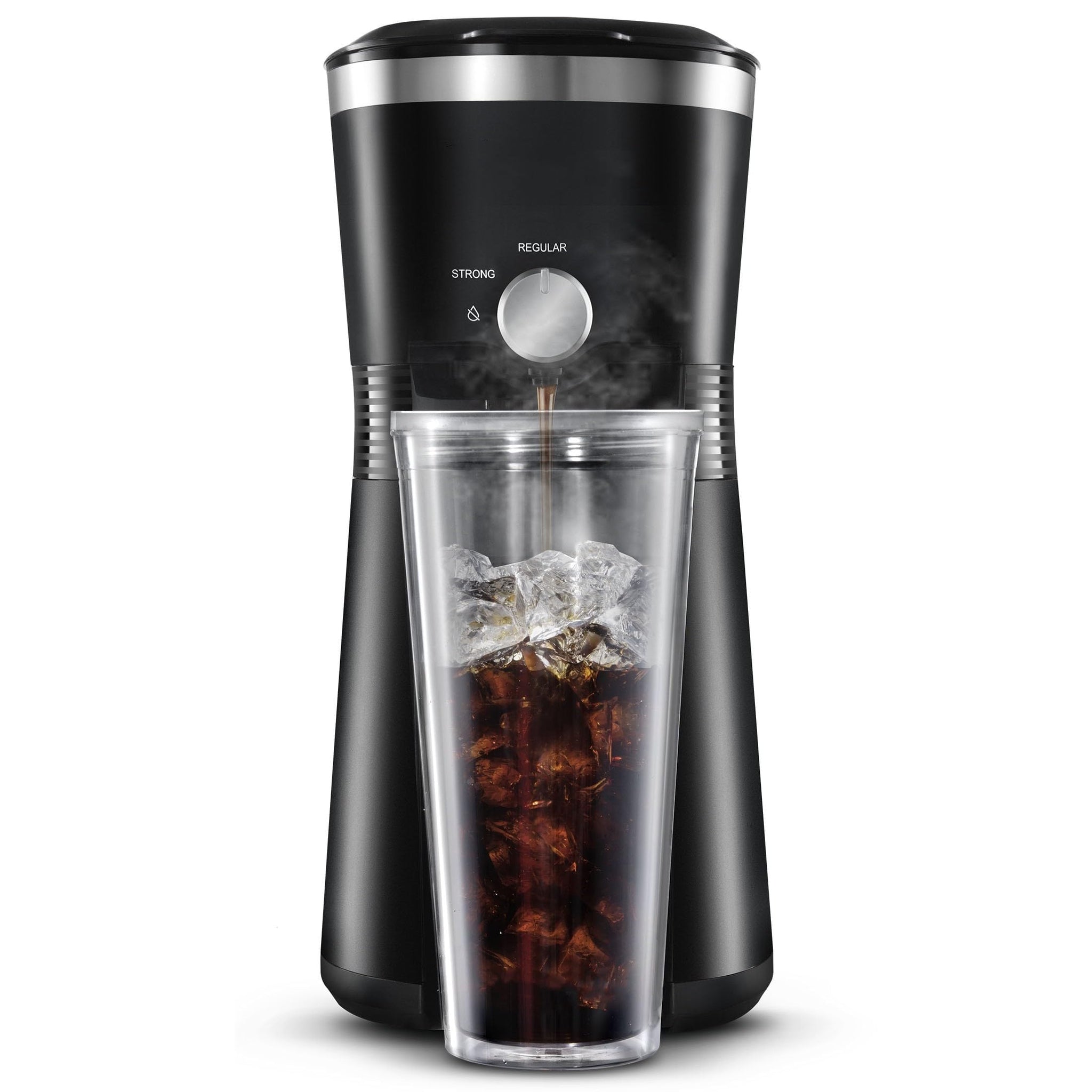 MaiyO Iced Coffee Maker with 25 fl oz. Reusable Tumbler, Black