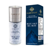 Maris Eclat Blue Salt - Premium Gourmet Mineral Salt - Refillable Glass Grinder with Stainless Steel Top - Naturally Rich in Potassium, Lower in
