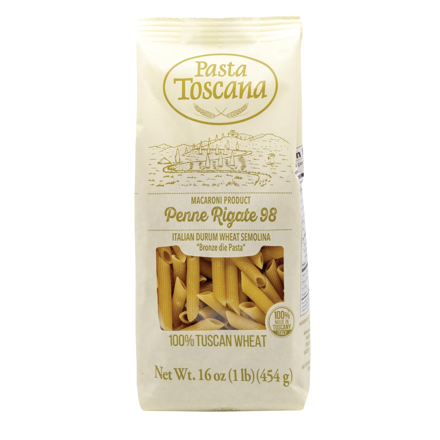 Pasta Toscana | Bronze Die Pasta | Italian Durum Wheat Semolina | Bronze die Pasta, 16 oz (Pack of 2, Penne Rigate)
