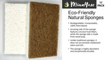 MinnYaso 12 Pack Natural Sponges | Hemp Sisal Plant Based Scrubber Scouring Sponge | Eco-Friendly Odor Free Biodegradable Compostable Wood Pulp |