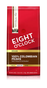 Eight O'Clock Coffee 100% Colombian Peaks Ground Coffee, 40 Ounce