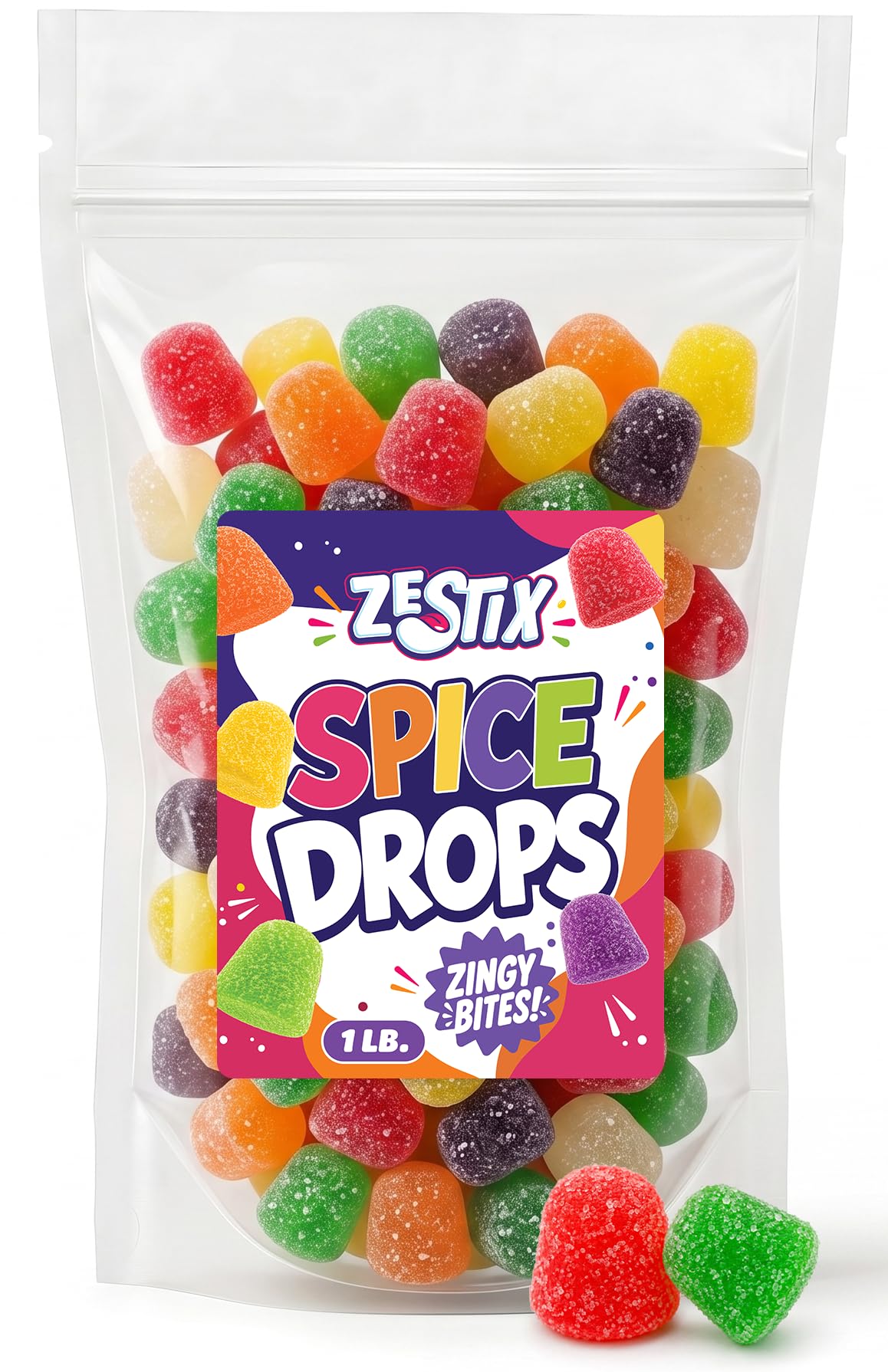 Spice Drops Candy 1 lb. Bag, Old Fashioned Jelly Candy Bulk, Assorted Gumdrop Candy Mix, Perfect for Candy Bowls, Parties, and Snacking