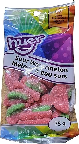 Huer Sour Watermelon Gummy Candy, 75g/2.6 oz
